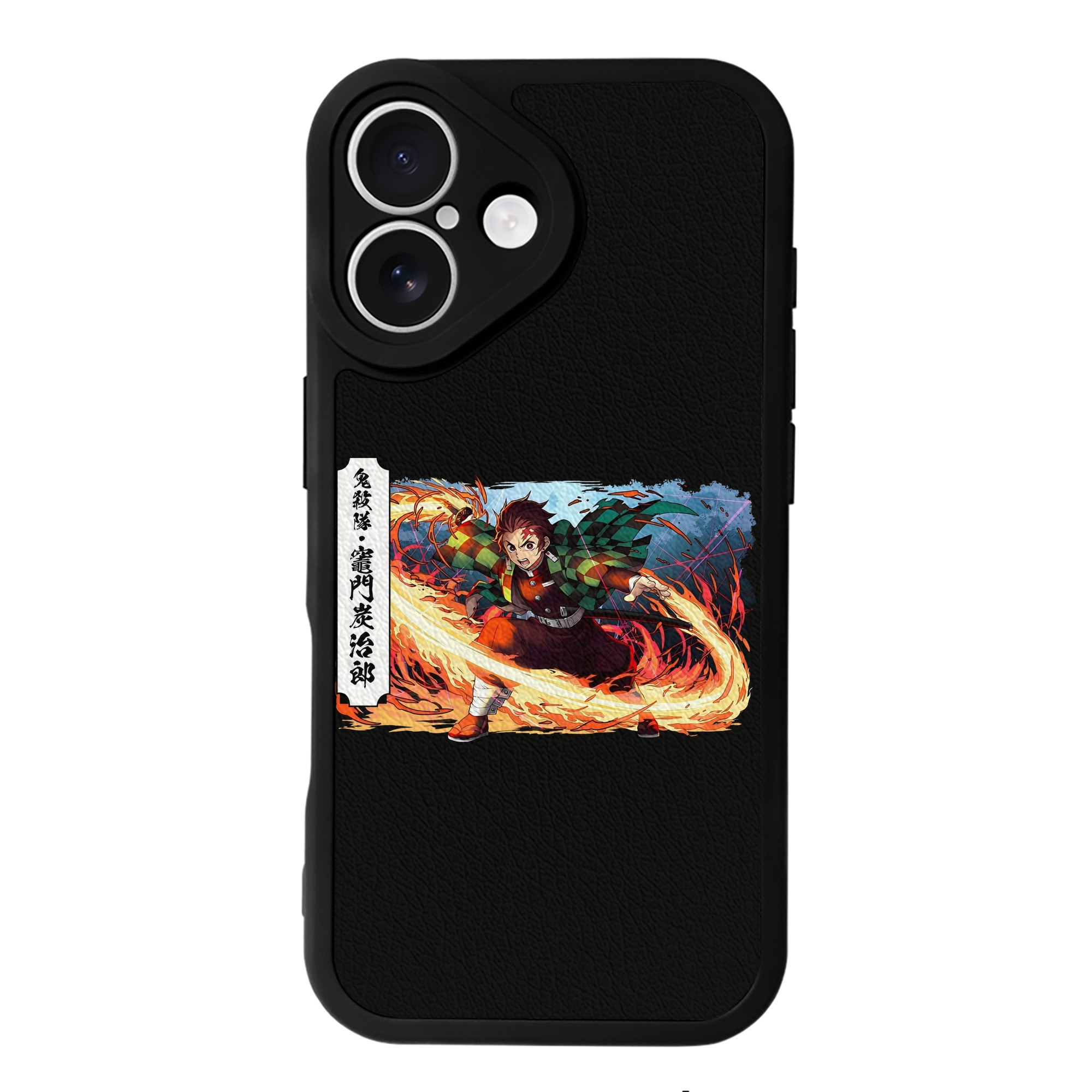 （画像用） 鬼滅の刃 竈門 炭治郎／かまど たんじろう Kamado Tanjirou 【iPhone 16シリーズ対応】シリコンスマホケース（レザー調） 材質：シリコン
